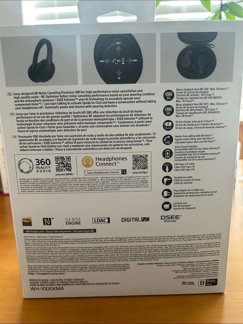 Sony Over-Ear Wireless Headphones in Black with Carrying Case